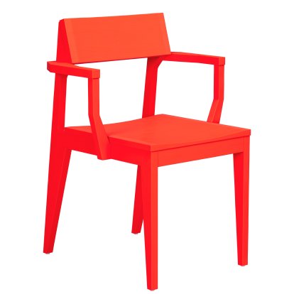 Schulz Armchair, Unupholstered, Luminous red ash