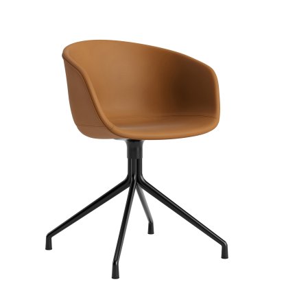 About A Chair AAC 21, Sense leather - cognac, Black powder coated aluminium