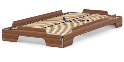 Rolf Heide Stacking Bed, 100 x 200, Walnut lacquered, Solid wood frame