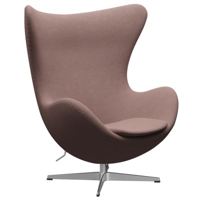 Egg Chair, Re-wool, 648 - Pale rose/natural, Satin polished aluminium, Without footstool