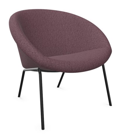 369 Chair, Fabric Gaia amethyst, Matt black powder-coated