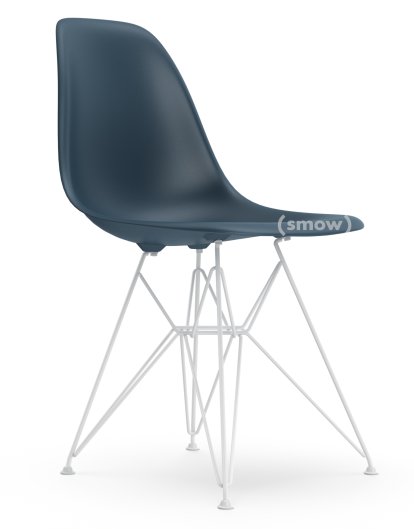 Eames Plastic Side Chair RE DSR, Sea blue, Without upholstery, Without upholstery, Standard version - 43 cm, Coated white