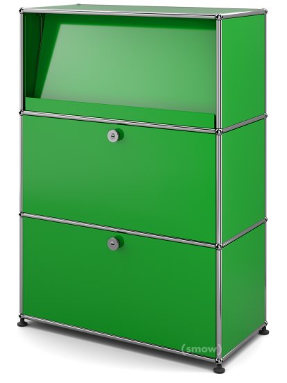 USM Haller Highboard M with Angled Shelf, USM green