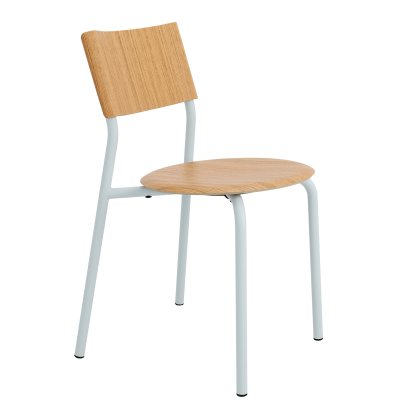 SSD Chair, Metal/Wood, Oak, Pale blue