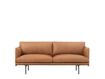Outline Sofa, 2 Seater, Leather cognac