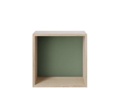 Mini Stacked Shelf, M (33,2 x 33,2 x 26 cm), Oak/backboard dusty green