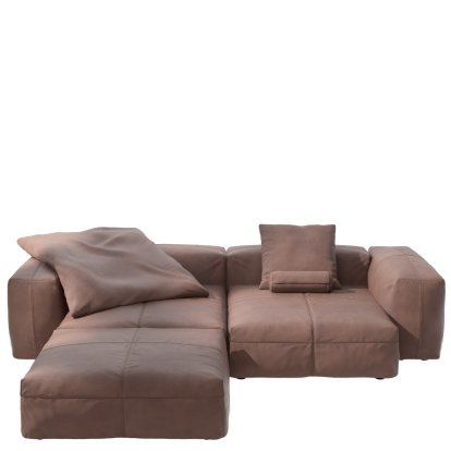 Vetsak Sofa Set 3, Leather - Stone, With cushions