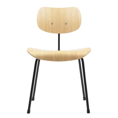 SE 68 Chair, Non-stackable, Without upholstery, Matt black powder-coated, Without armrests, Oak, natural