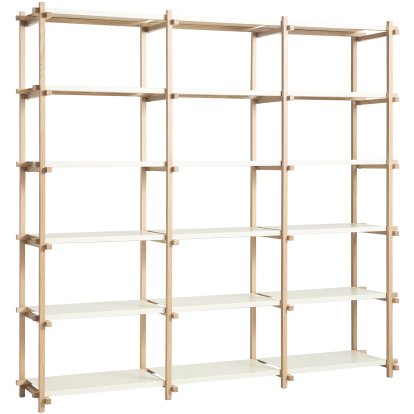 Woody Shelf, H 196,5 cm x W 206,5 cm, Soaped oak / almond white