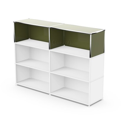 USM Haller Extension Kit Vertical 2, Olive green RAL 6003, 35 cm