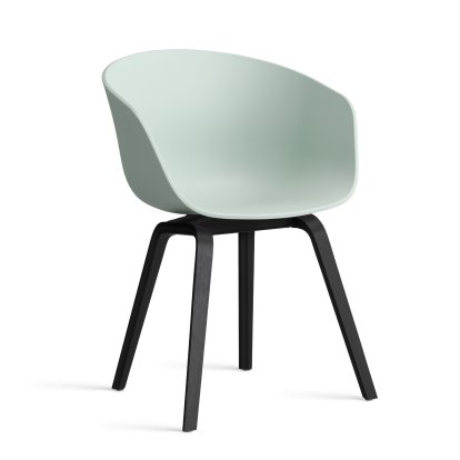 About A Chair AAC 22 Armchair, Dusty mint 2.0, Black lacquered oak