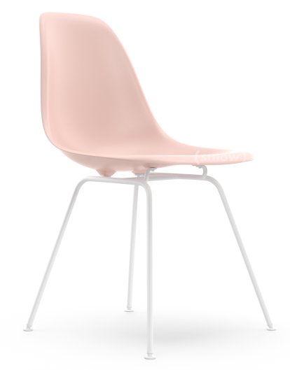 Eames Plastic Side Chair RE DSX, Pale rose, Without upholstery, Without upholstery, Standard version - 43 cm, Coated white