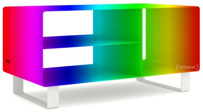 HiFi Lowboard R 104, RAL Classic Bicolour, Sledge base lacquered in same colour as unit exterior