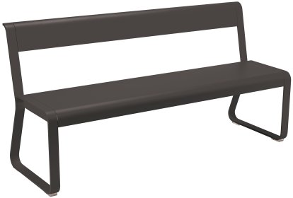 Bellevie Bench with Back, Liquorice