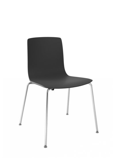Aava Chair, Chrome, Black, Without armrests