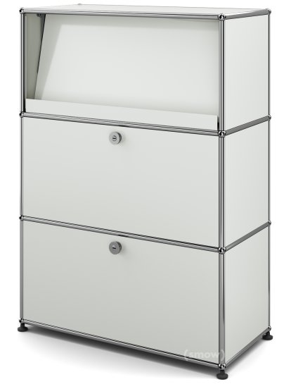 USM Haller Highboard M with Angled Shelf, Light grey RAL 7035
