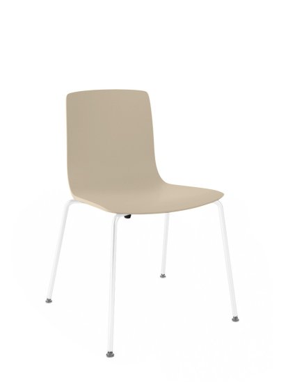 Aava Chair, White, Beige, Without armrests