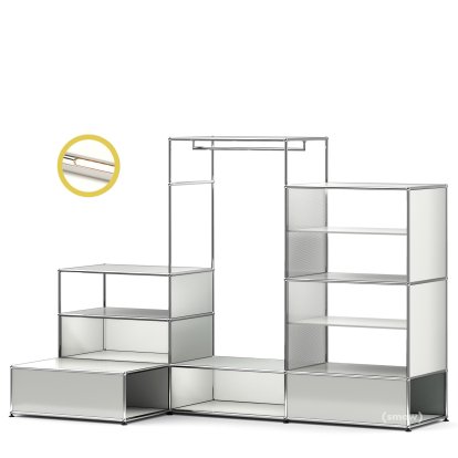 USM Haller E Clothes Rack XL with Lighting, Light grey RAL 7035