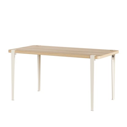 Balthazar Dining Table, Oak finish, Cream white