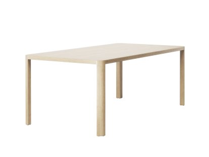 1140 Table, L 200 x W 100 cm, Lightened oak, Polished aluminium