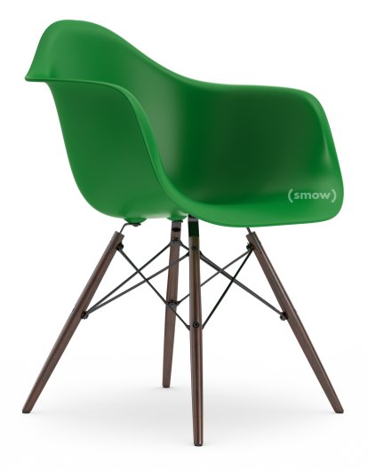 Eames Plastic Armchair RE DAW, Green non-RE, Without upholstery, Without upholstery, Standard version - 43 cm, Dark maple