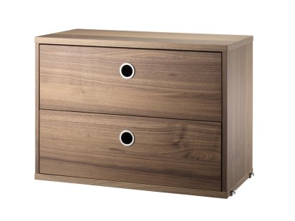 String System Drawer Unit, 58 x 30 cm, Walnut veneer