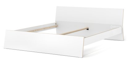 Stockholm Bed, 180 x 200 cm, White, With headboard, Without slatted frame