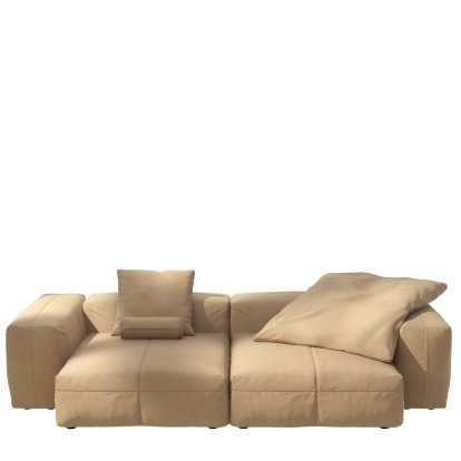 Vetsak Sofa Set 2, XL, Leather - Beige, With cushions