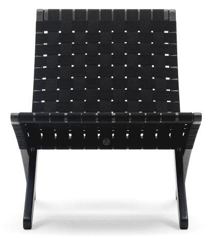 MG501 Cuba Chair, Black lacquered oak, Black belts