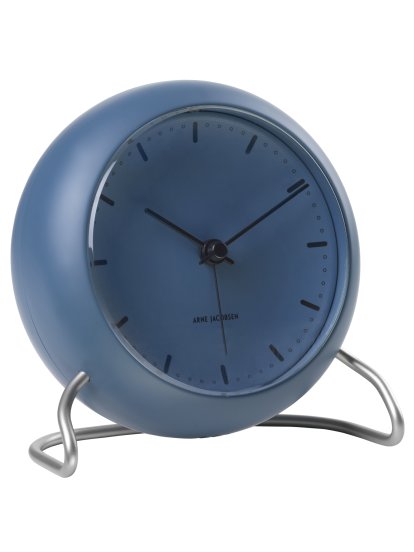 AJ City Hall Bordur Table Clock, Stone Blue