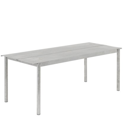 Linear Steel Table, L 200 x W 75 cm, Warm galvanized steel
