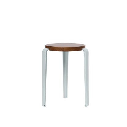Lou Stool, Solid Wood, Tinted oak, Pale blue