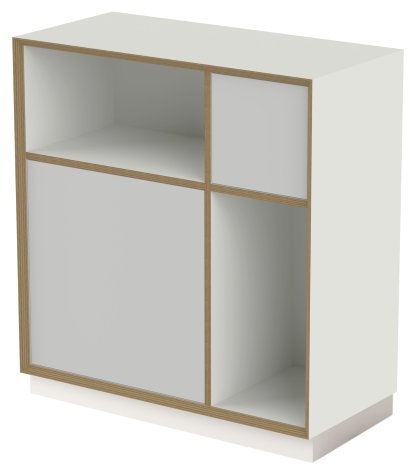 Vertiko Ply Shelf, Version 1, Pure white, With base
