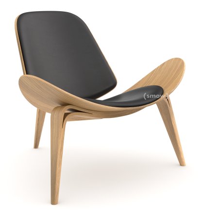 CH07 Shell Chair, Oiled oak, Leather anthracite