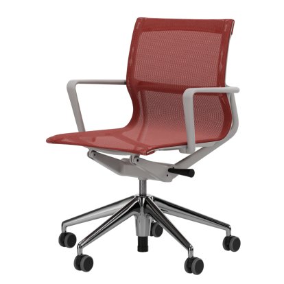 Physix, TrioKnit brick, Soft grey / Aluminium, polished, Soft castors for hard floor surfaces