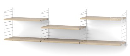 String System Shelf L, 30 cm, White, Oak veneer