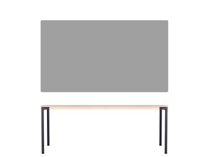 Seiltänzer Table, 75 x 190 x 90 cm, Linoleum grey, Red