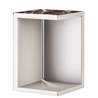 Ambito Side Table, Silver, Levanto red marble
