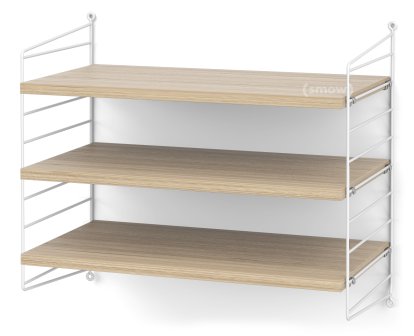 String System Shelf S, 30 cm, White, Oak veneer