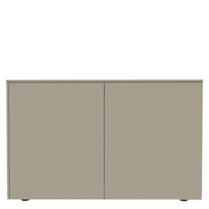 Aventa Sideboard with Doors, 120 cm, 3 Height grids, Melamine stone grey, Plastic glide