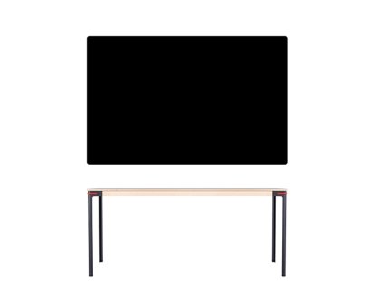 Seiltänzer Table, 75 x 160 x 90 cm, Linoleum black, Red
