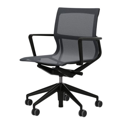 Physix, TrioKnit pebble grey, Plastic, deep black, Soft castors for hard floor surfaces