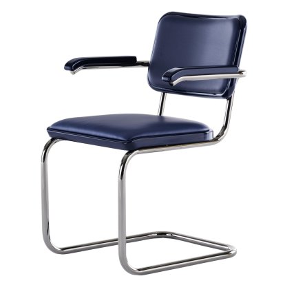 JS . Thonet - S 64 P/V Serious Cantilever Chair, Serious 04 - leather, graphite blue