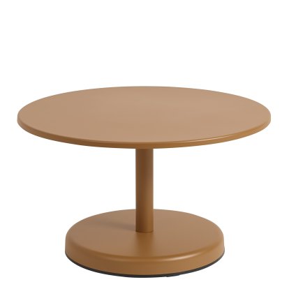 Linear Steel Coffee Table, Ø 70 x H 40 cm, Burnt Orange