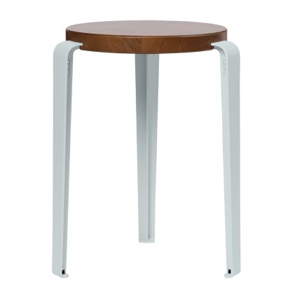 Lou Stool, Solid Wood, Tinted oak, Pale blue