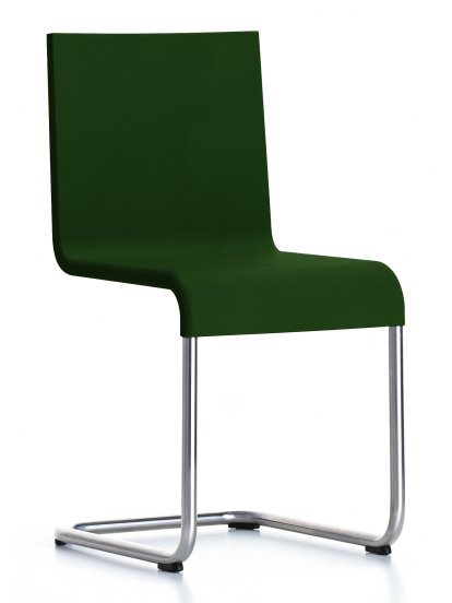.05 Chair, Non-stackable, Dark green, Brushed stainless steel