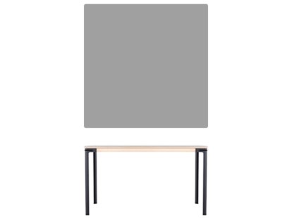 Seiltänzer Table, 75 x 120 x 120 cm, Linoleum grey, Black