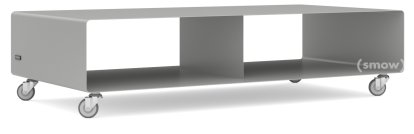 TV Lowboard R 200, Self-coloured, Aluminium white (RAL 9006), Industrial castors