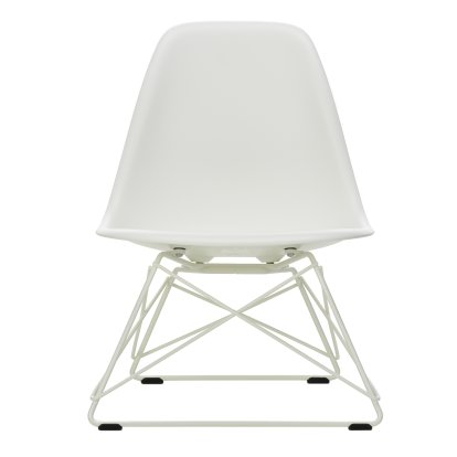 Eames Plastic Side Chair RE LSR, White non-RE, Without upholstery, Powder-coated white