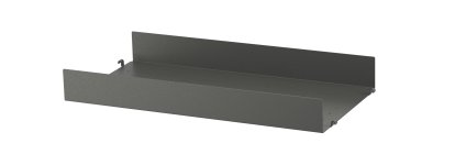 String System Metal Shelf, 58 x 30 cm, Edge deep, Dark grey